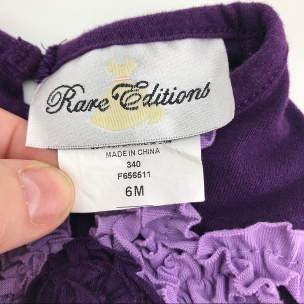 Rare Editions Purple Green Ruffle Matching Set 6M - Picture 5 of 8